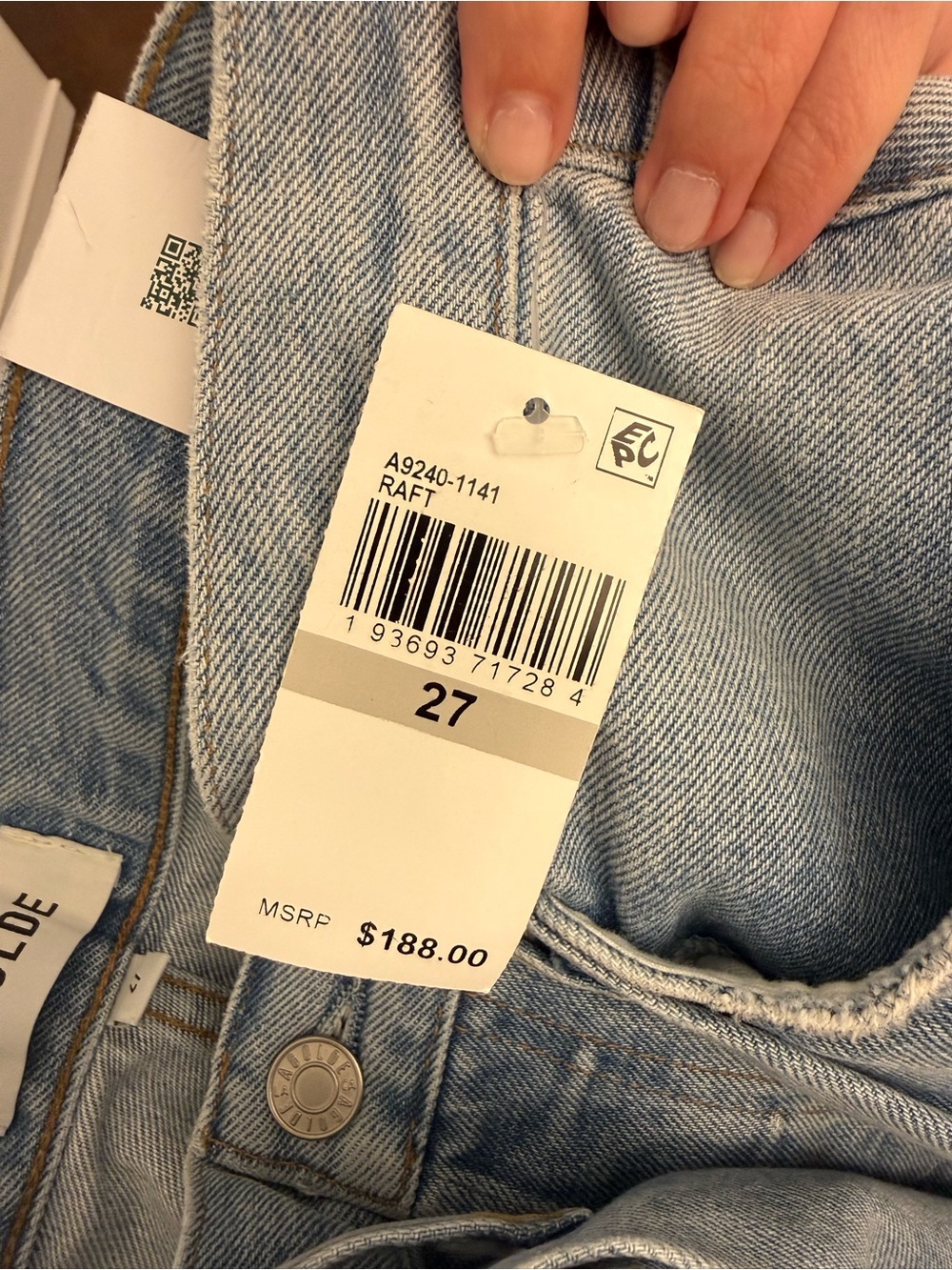 NWT | AGOLDE | Rhoda Pleated A-Line Short | Light Blue High-Rise Denim - Raft - Picture 4 of 4